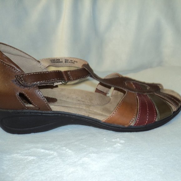 NWOT Earth Origins Women's 11 M Rosie Sandals Shoes Brown Leather Peep Toe - Picture 10 of 13